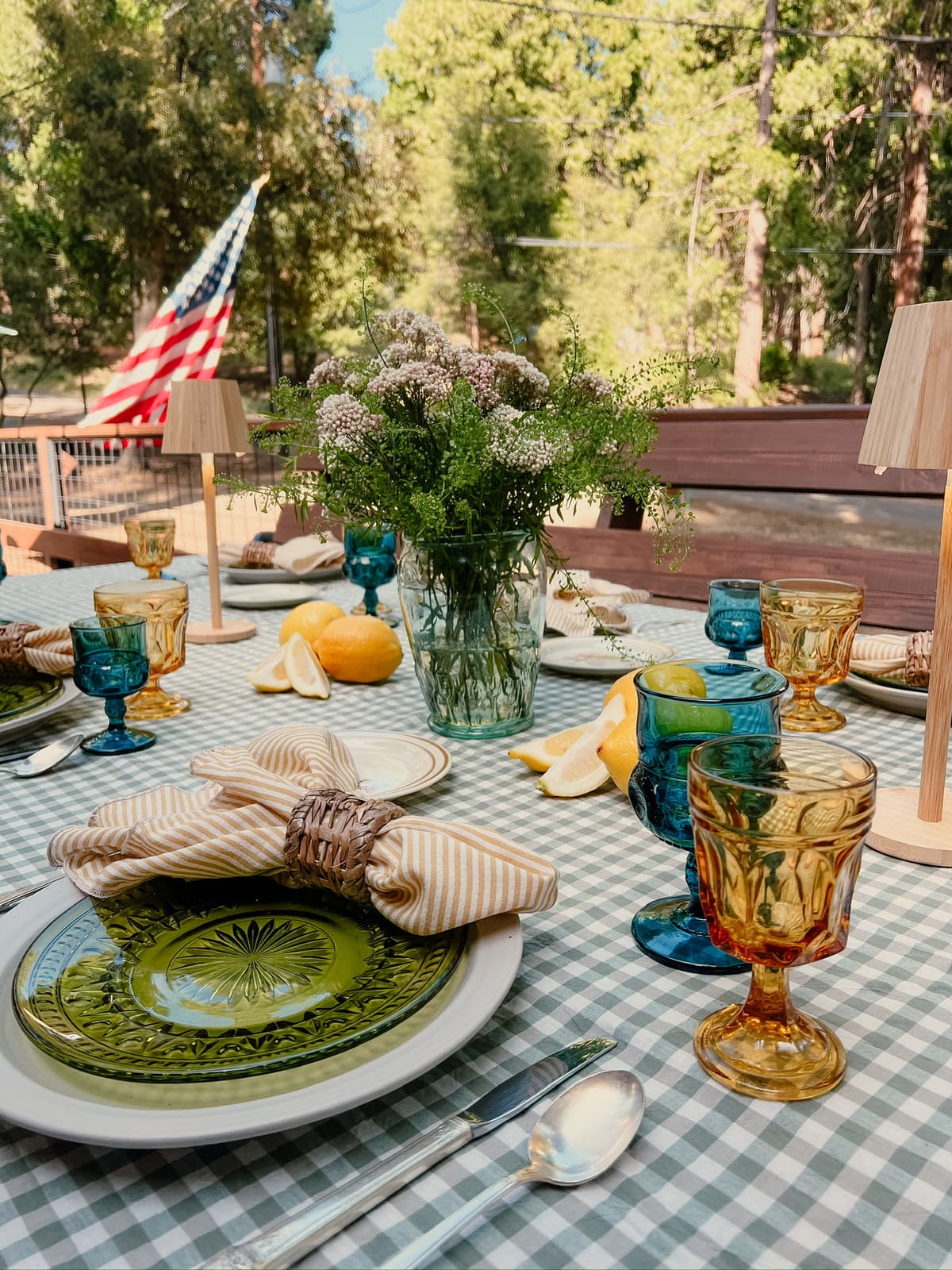 Whimsical table setting with playful decor and vintage tableware for intimate gathering in Bakersfield