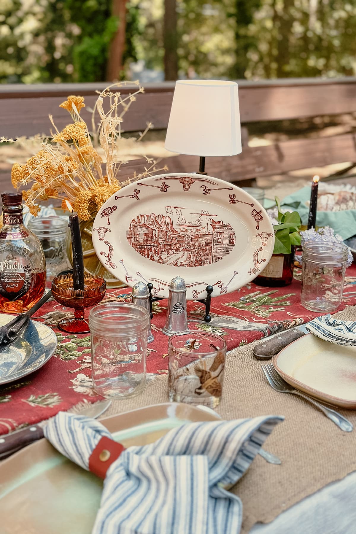 Stylish table setting with Lottie Grove vintage tableware for intimate gathering in Bakersfield