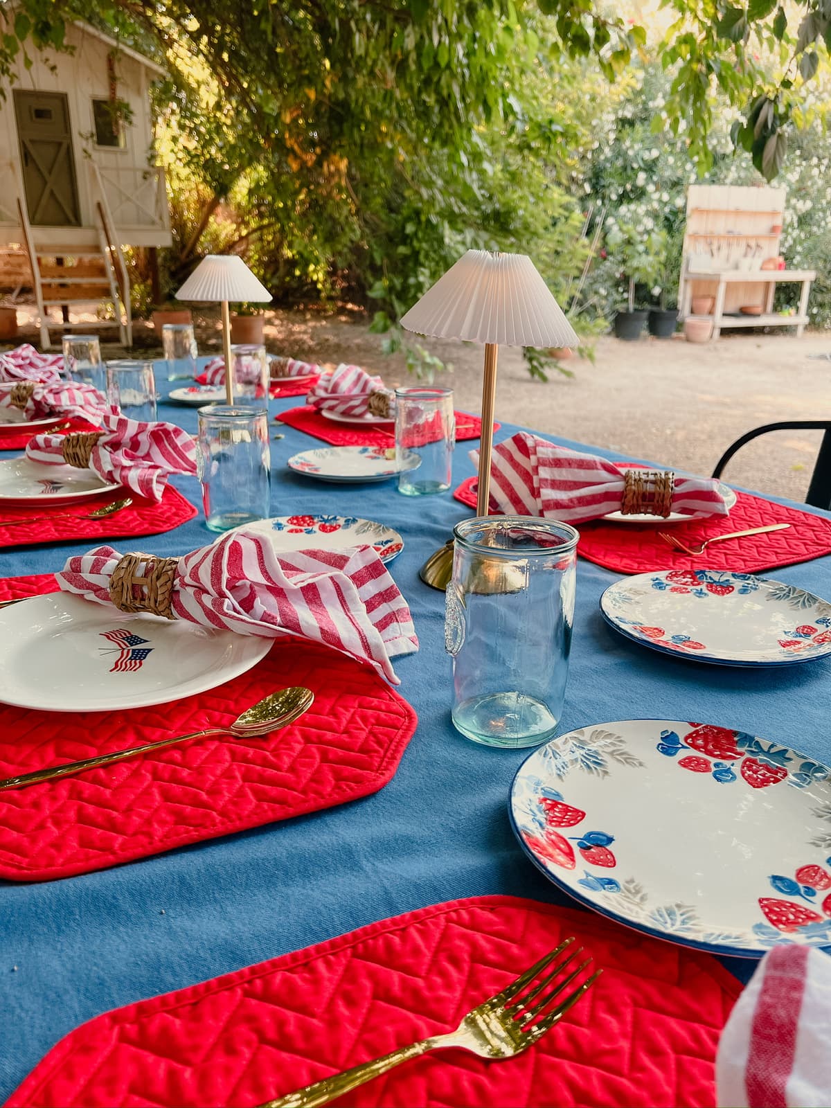 Stylish table setting with modern decor and vintage tableware for intimate gathering in Bakersfield